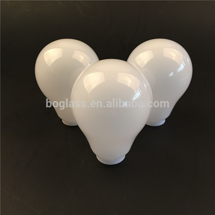 factory supply LED white coated glass lamp cover tailed with competitive price