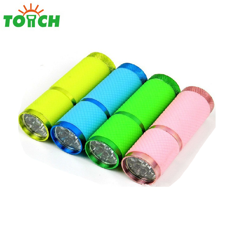 promotion gift 9 led flashlight cheap led mini torch light with rubber