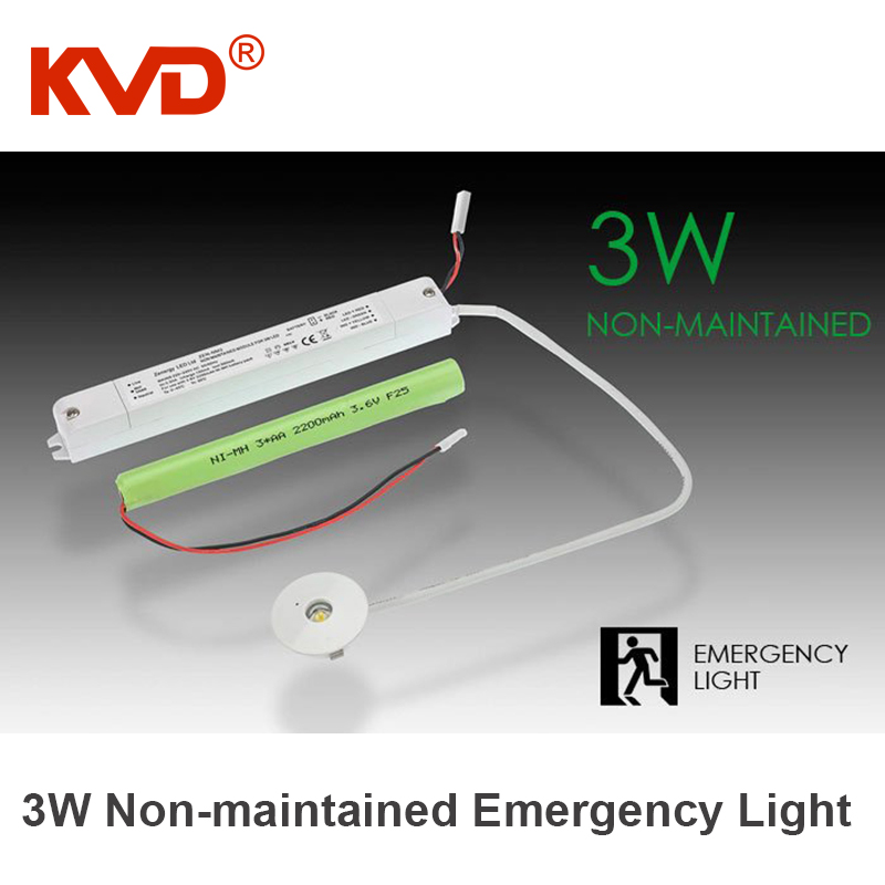 KVD factory manufacturer Safe Spot 3W LED Non-aintained Emergency Downlight With battery powered