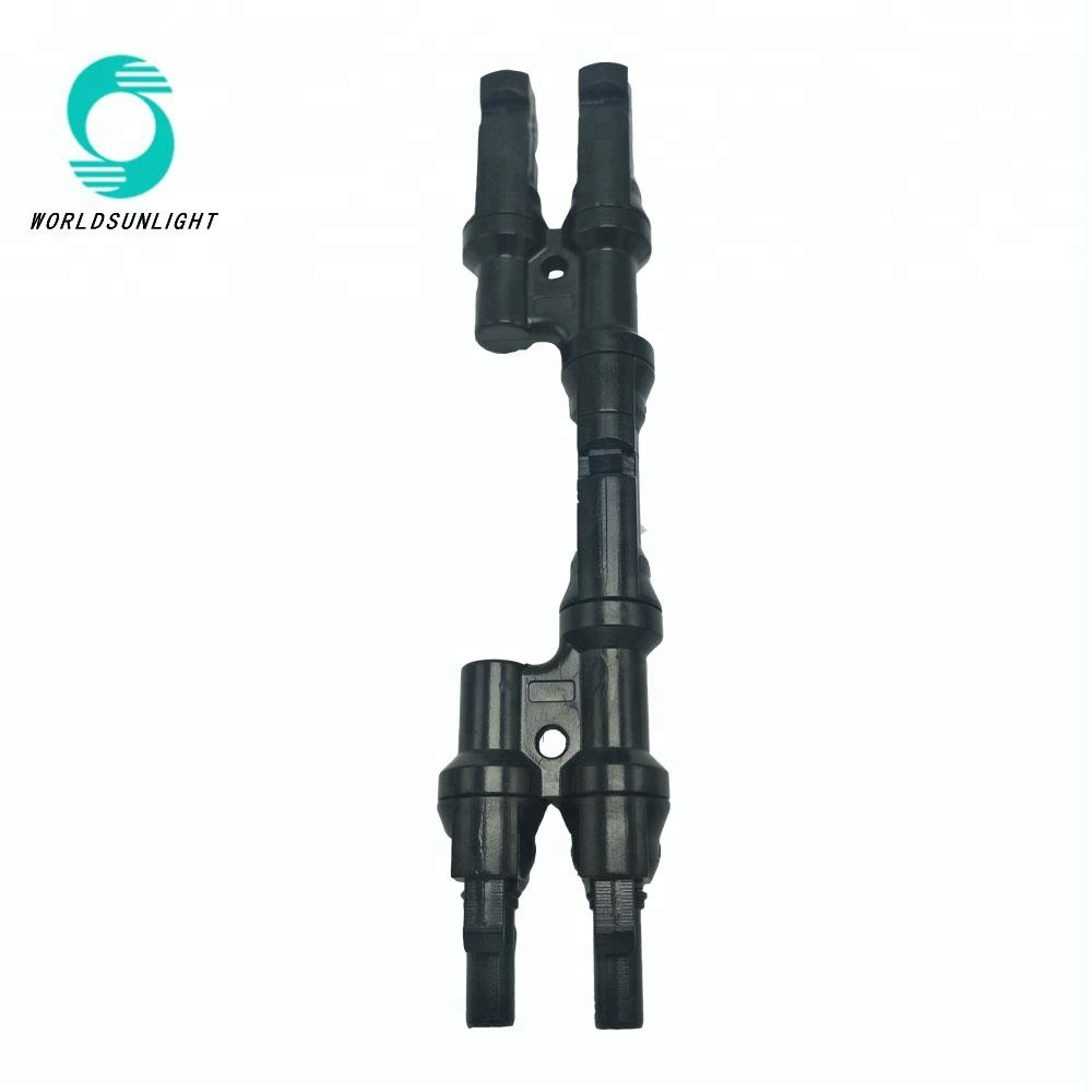 Worldsunlight DC1000V 16A waterproof electrical pv branch cable connector mc4-t for solar system