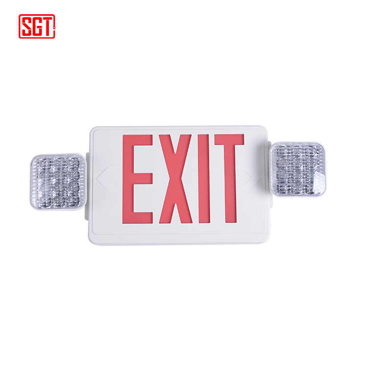 Amazon hot selling fire exit sign combo emergency led light with built-in battery