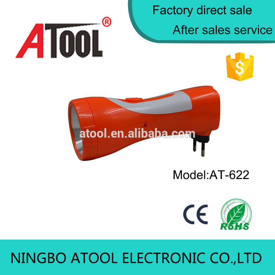 ATOOL high quality led rechargeable flashlight with brazil plug