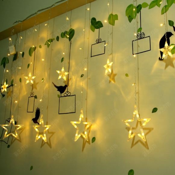 Twinkle Star Led Window Curtain String Light With Remote For Wedding Party Outdoor Indoor Wall Decorations