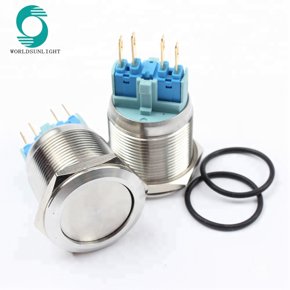 XL22S/F11 22mm non illuminated 5A momentary waterproof electrical metal stainless steel pushbutton switch