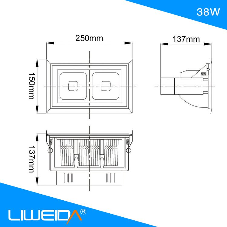 Hot sale high effciency indoor lighting led downlight 38W COB commercial ceiling light led downlight for indoor