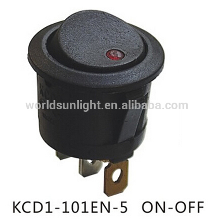 CE CQC KCD1-101EN-5 electric ON-OFF 3 pin round rocker switch with led