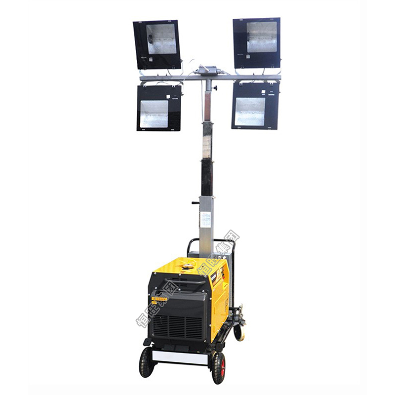 Construction mobile working light tower generator