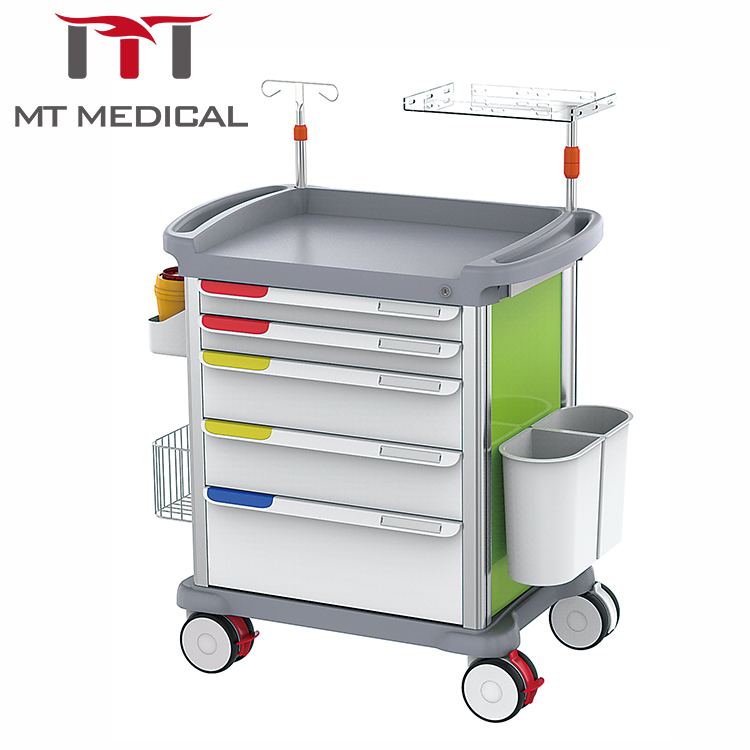 Foldable Hospital Emergency Medical Trolley Cart