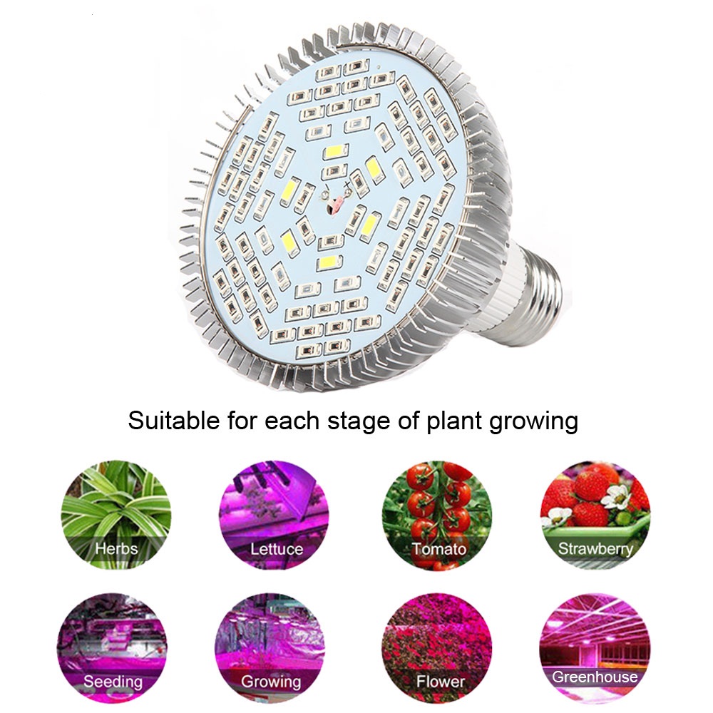 Full Spectrum Led Grow Light E27 30W 50W 80W Led Growing plant Lamp for Flower Plant Hydroponics System aquarium Led lighting