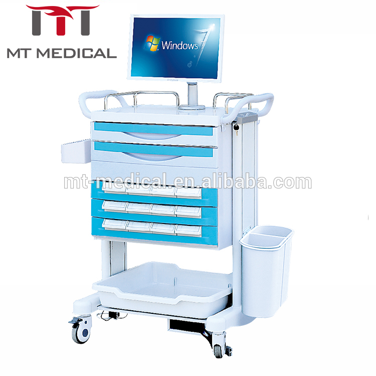 High quality ABS hospital furniture mobile Wireless nursing trolley Hybrid Narrow Cart