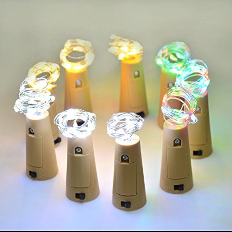 button AG13 battery box party bar 1M 20LEDs bottle stopper wine bottle string copper wire lamp