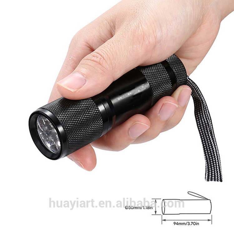 9 led alloy flashlight pocket flashlight