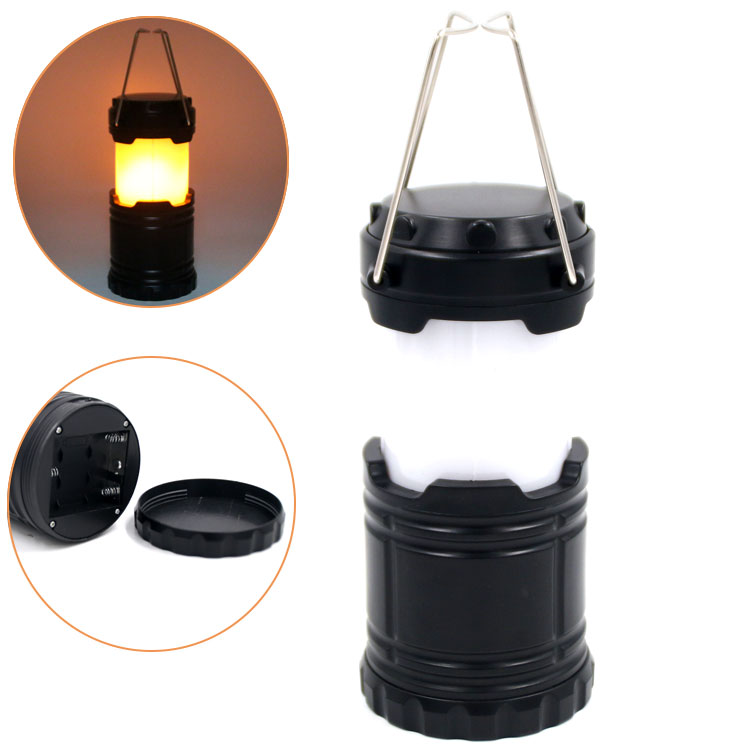 Waterproof Outdoor Warm Light Collapsible LED Lantern Stretch Camp LED Flame Camping Light