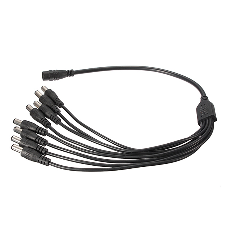 1 to 8 5.5x2.1mm Female to Male Plug Adapter CCTV Camera LED Strip Light DC Power Splitter Cable