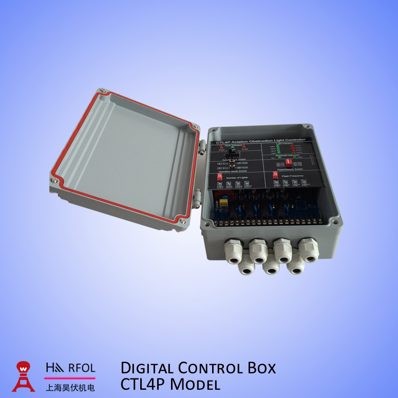 Control box for obstruction light