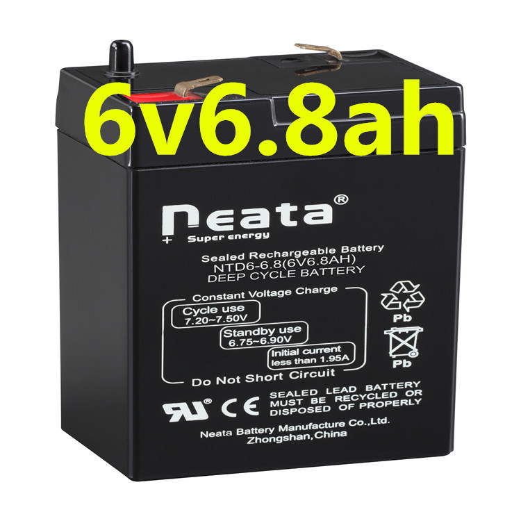 Neata long life design 6v 6.8ah agm battery