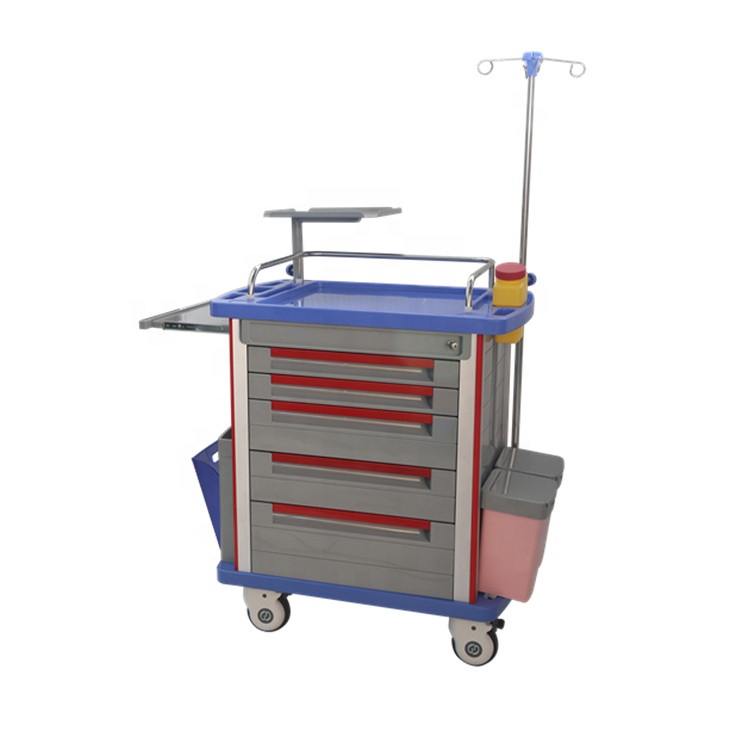 Mobile first aid trolley cart in hospital medical emergency trolley