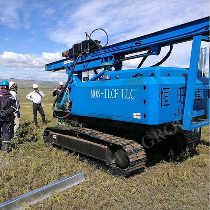Mini hammer solar pile driver