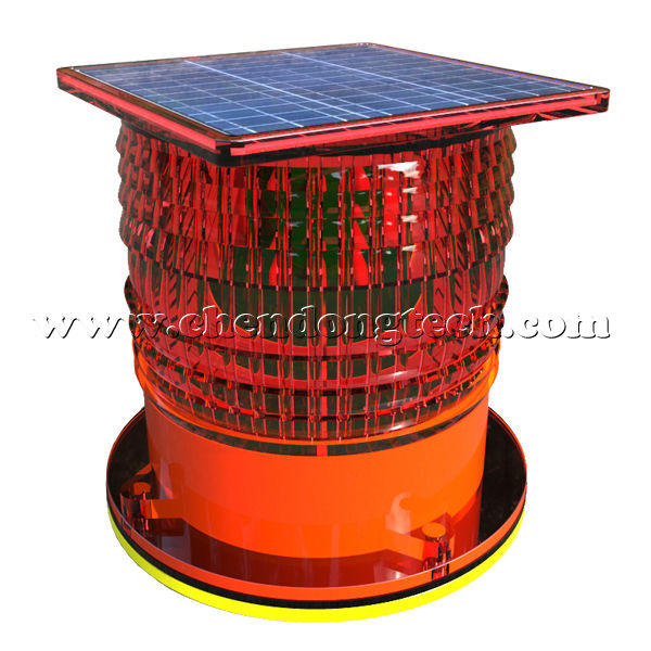 solar powered  red aviation obstacle navigation light /flashing  aircraft warning lights /led tower obstruction light aviation