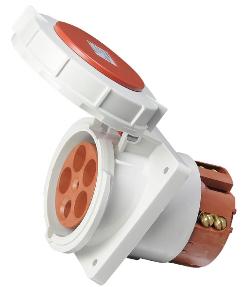 SAIPWELL Panel Mounted Angle Waterproof 5p 125a 3 Phase 400v Socket