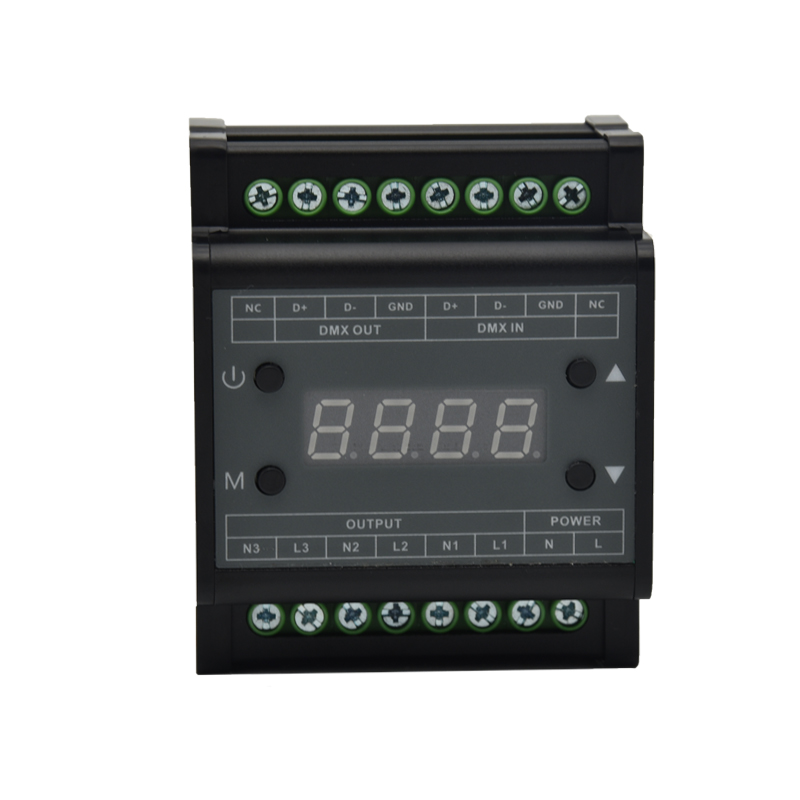 DMX302 DMX triac dimmer led brightness controller AC90-240V TRIAC 3-Output