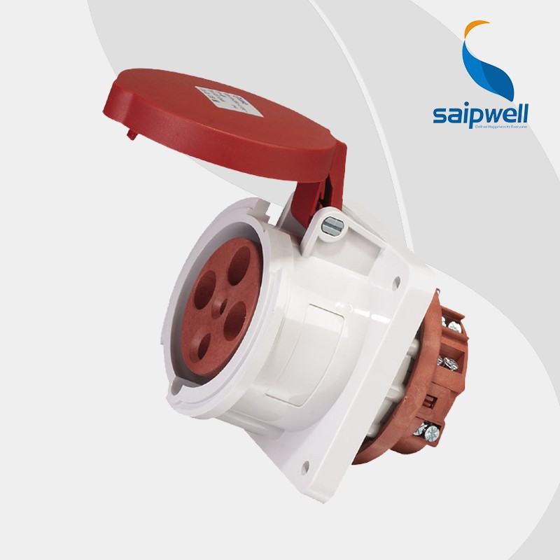 SAIPWELL/SAIP 63A/400V 4P IP44 CEE/IEC Polyamide Waterproof three phase socket