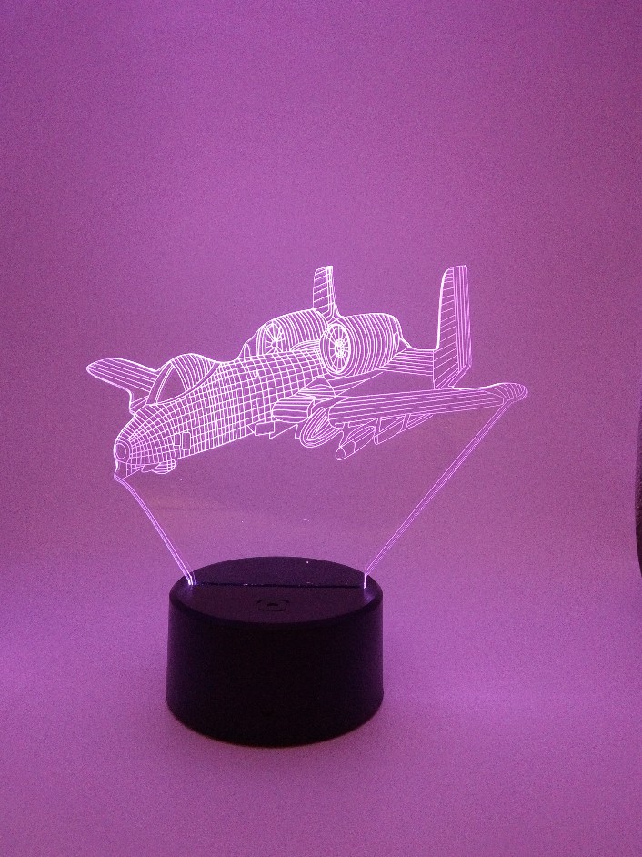 3D Night Light Warplane Pattern Customizable Adult Toy LED RGB