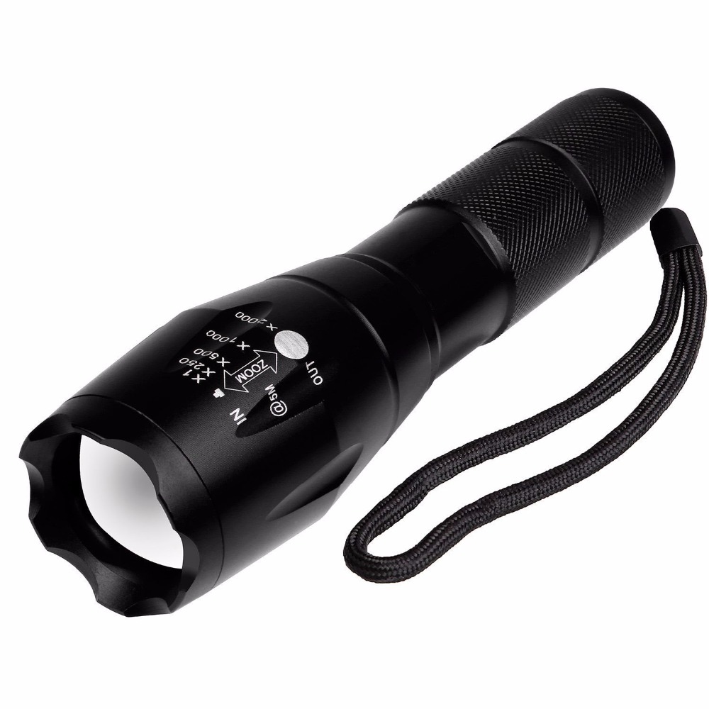 1000 Lumens 5 Modes Zoomble Waterproof Tactical Rechargeable T6 LED Flashlight  for Outdoor Light Tactical Military Lamp torch