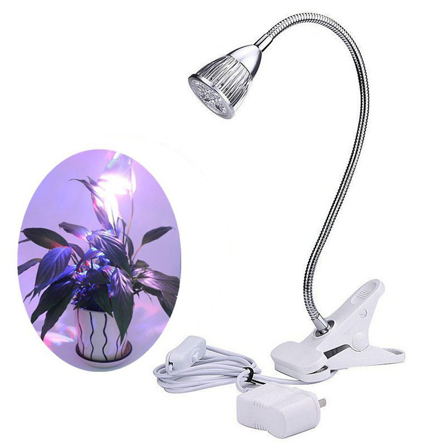 New Flexible Gooseneck Light 5W LED Adjustable Plant Grow Light Indoor Garden Desk Lamp Clip