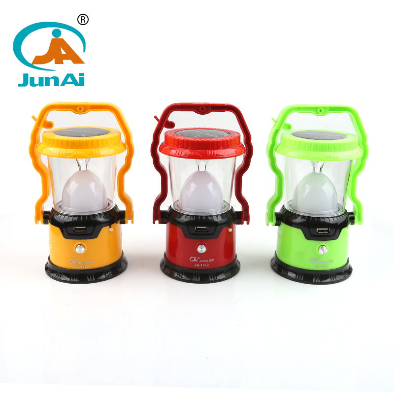 1 year warranty solar led camping lantern with USB charging function  Model No. JA-1972C