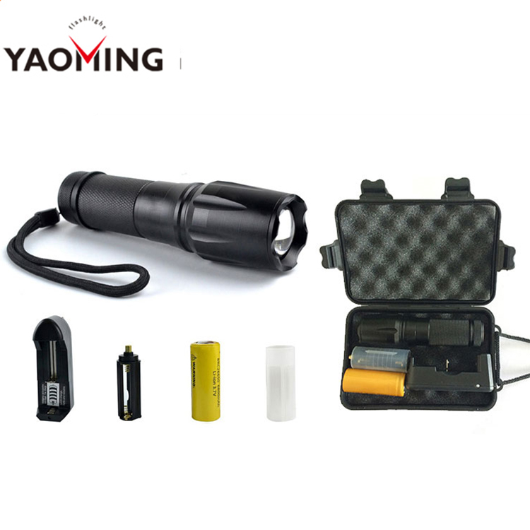 VEM02 XM-L T6 2000 Lumens LED Flashlight, Black 26650 rechargeable battery