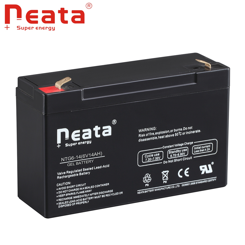 Sealed Lead Acid 20hr Rechargeable Battery 6V14ah Solar Battery