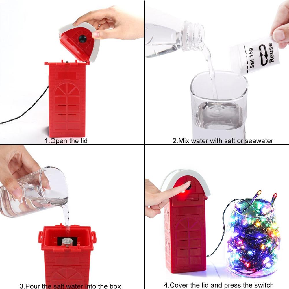 new rechargeable magnesium battery system fuel cell powered led string lights using salt water to generate electricity