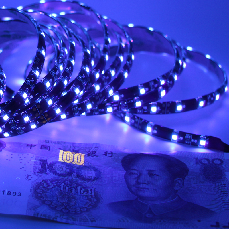 5050 SMD 60leds/m 0.5m 1m 2m 3m 4m 5m Ultraviolet Ray Purple Flexible LED Tape Ribbon DC12V Black PCB led UV Strip light