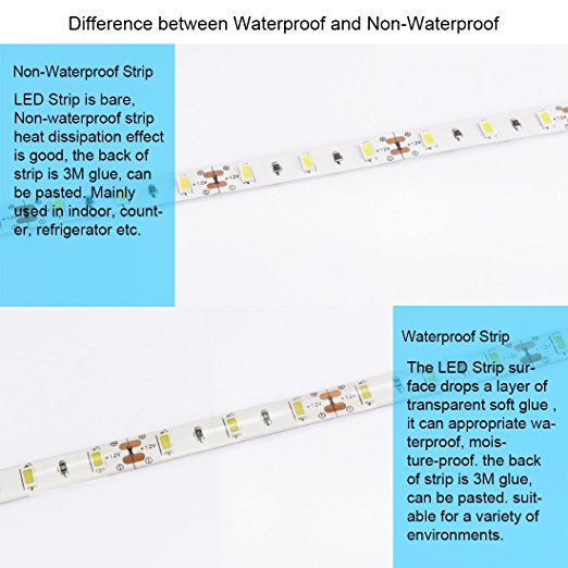 SMD 2835 White Non-waterproof LED Light Strip - DC12V 120LEDs/m 16.4 Ft LED Strip Light