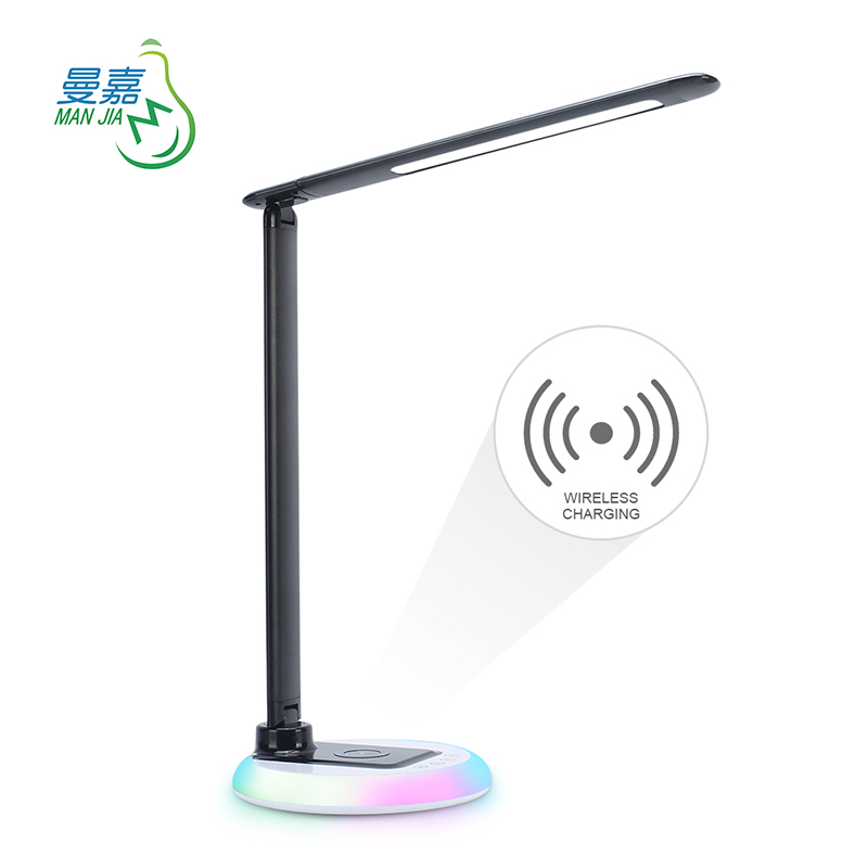 2019 Amazon foldable adjustable reading office led light desk table lamp usb with wireless charging