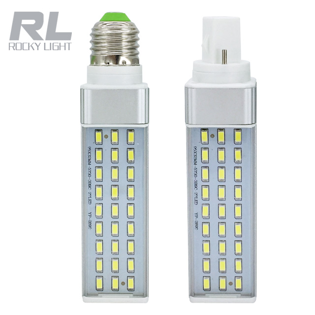 2 years warranty led corn bulb E27 G24 SMD2835 LED light  AC85-265V 12w led horizontal plug bulb lamp