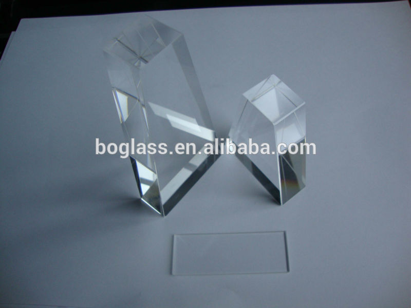 high quality JGS2 fused silica trapezoid glass light guide with thickness 17.5mm for lighting