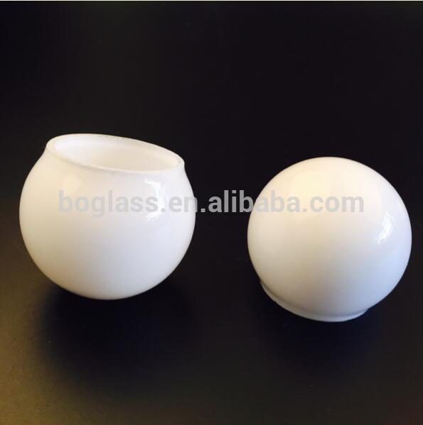 new design wholesale hand blown China opal white round ball antique hurricane glass lamp shade