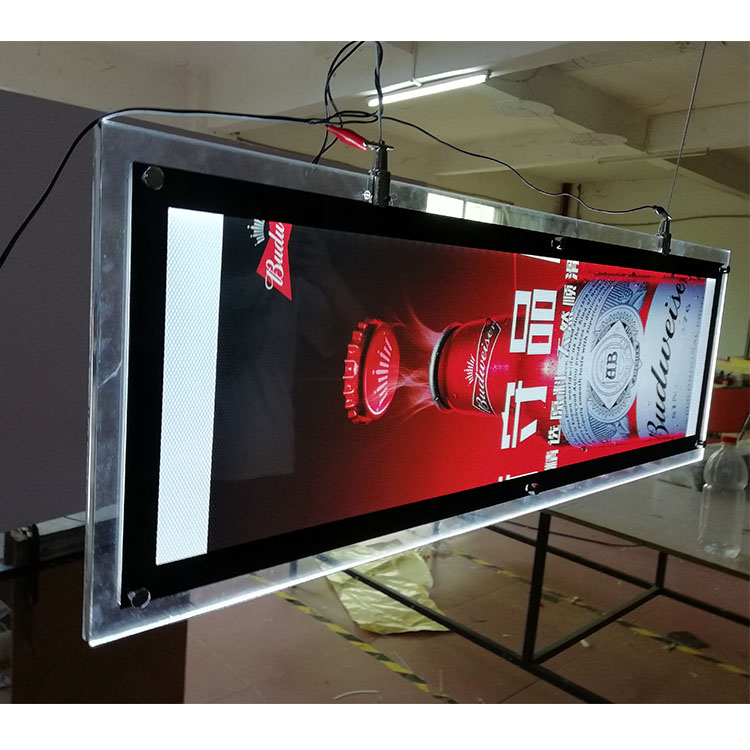 Custom Double side crystal hanging led light box shopping mall advertising display light box profile publicize acrylic light box