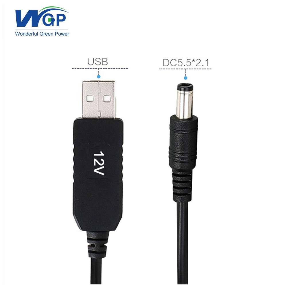 Custom usb power only cable 5V to 12V DC charging cable