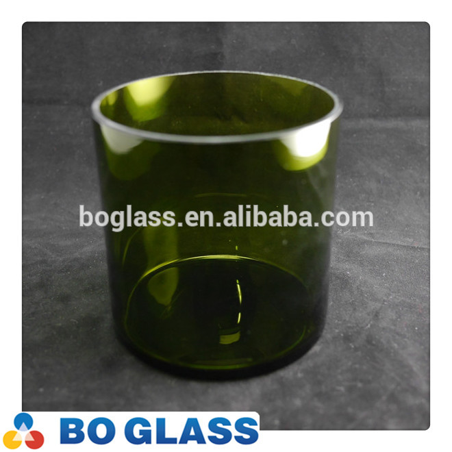 High quality custom green glass cup candle jar from factory