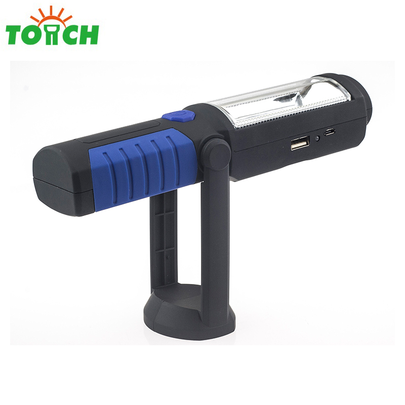 Cob led rechargeable work light tail back magnetic hook led flashlight for camping working