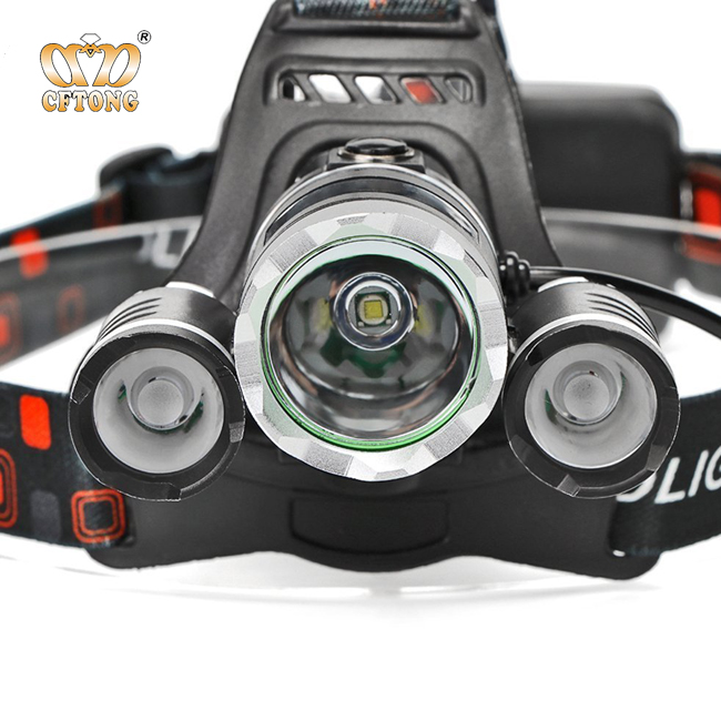 4 Modes 3 LED Lamp With Adjustable Headband LED Headlamp Flashlight