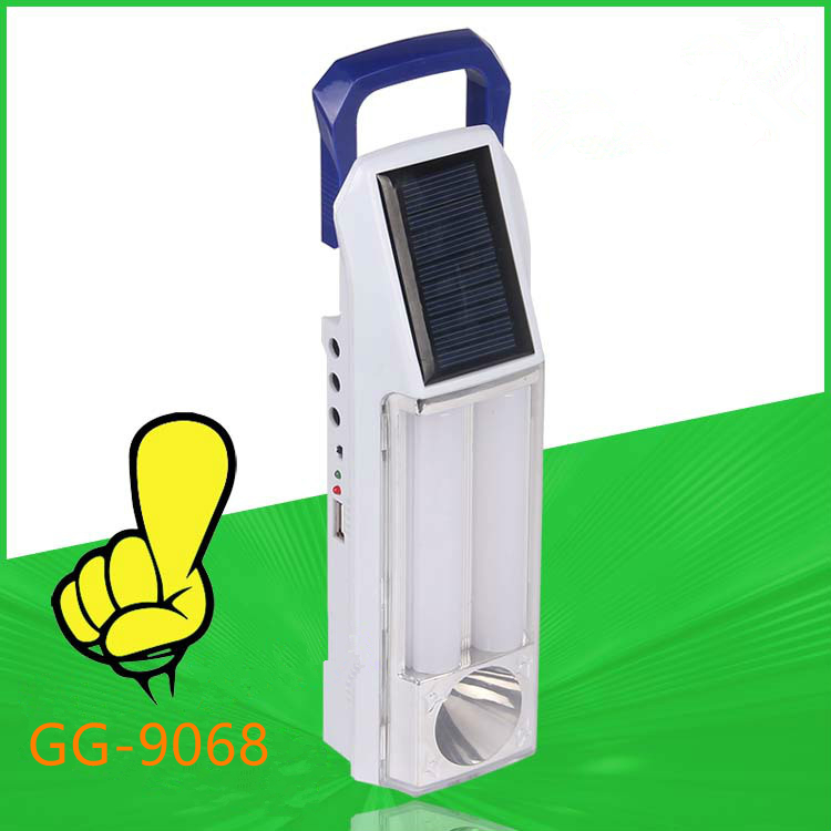 DC USB charging solar rechargeable led high power emergency light