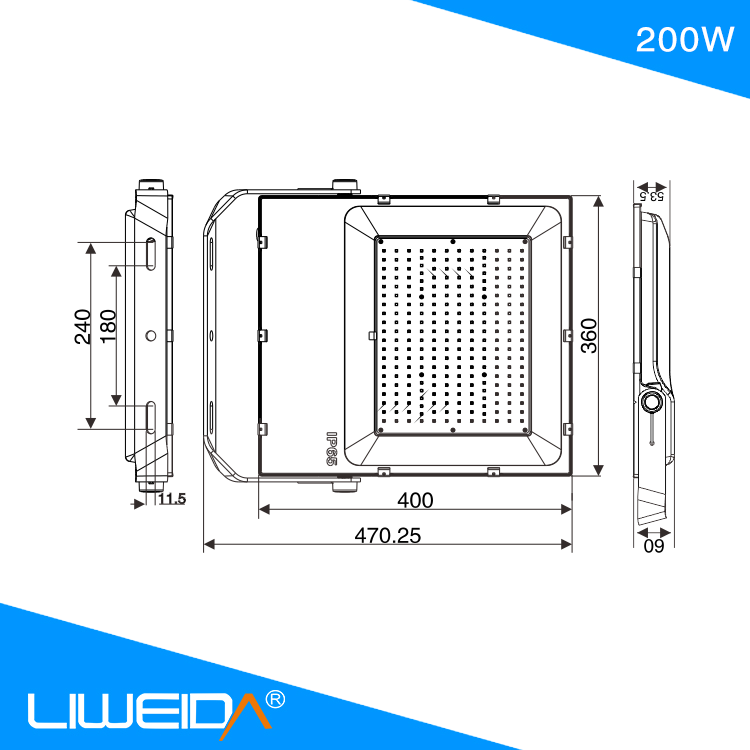 Sport stadium led flood light Waterproof LED stadium Light 200W High Lumen LED floor light with CE RoHS