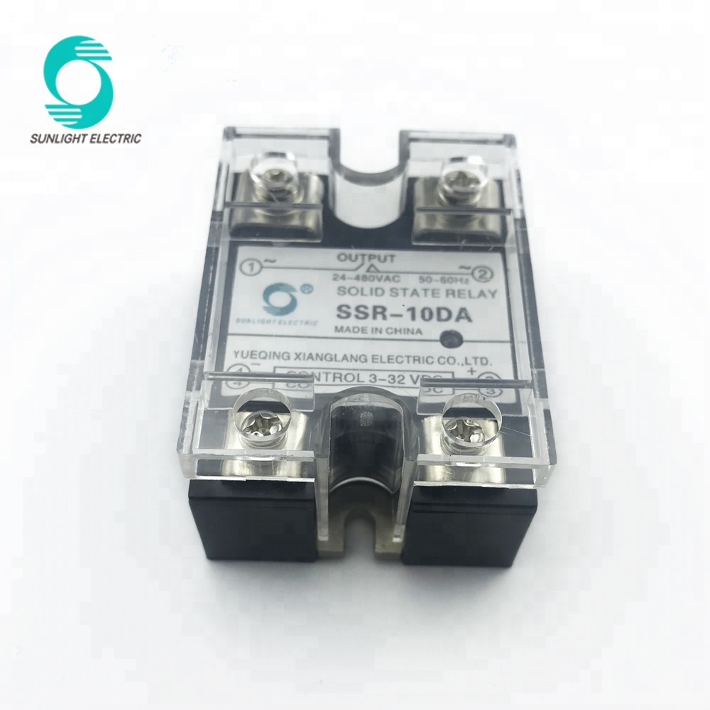 JGX-1D2410A SSR-10DA 10 ampl control 3-32VDC output 24-240VAC single phase ssr relay solid state relay
