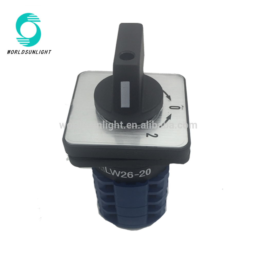 IP65 LW26-20 20A 4P 3position 4 poles spring return 1-0-2 Safety changeover Rotary Cam Switch