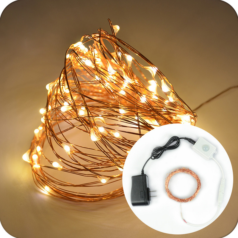 33ft 100 LED Copper Wire Starry Decorative Holiday Patio Garden Warm White christmas string light