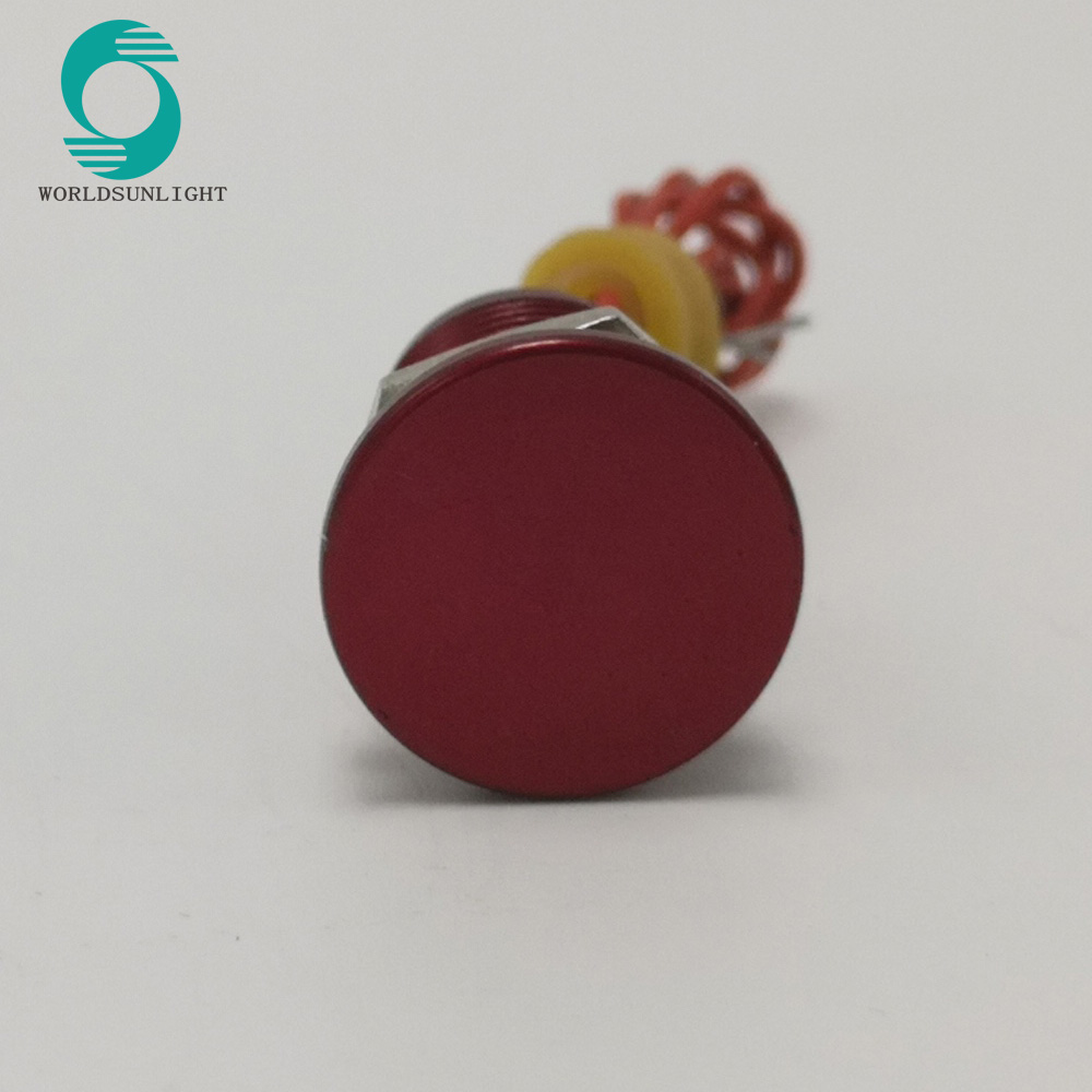 WS126F1NOM IP68 waterproof 12mm flat head momentary red Aluminum oxidation piezo switch